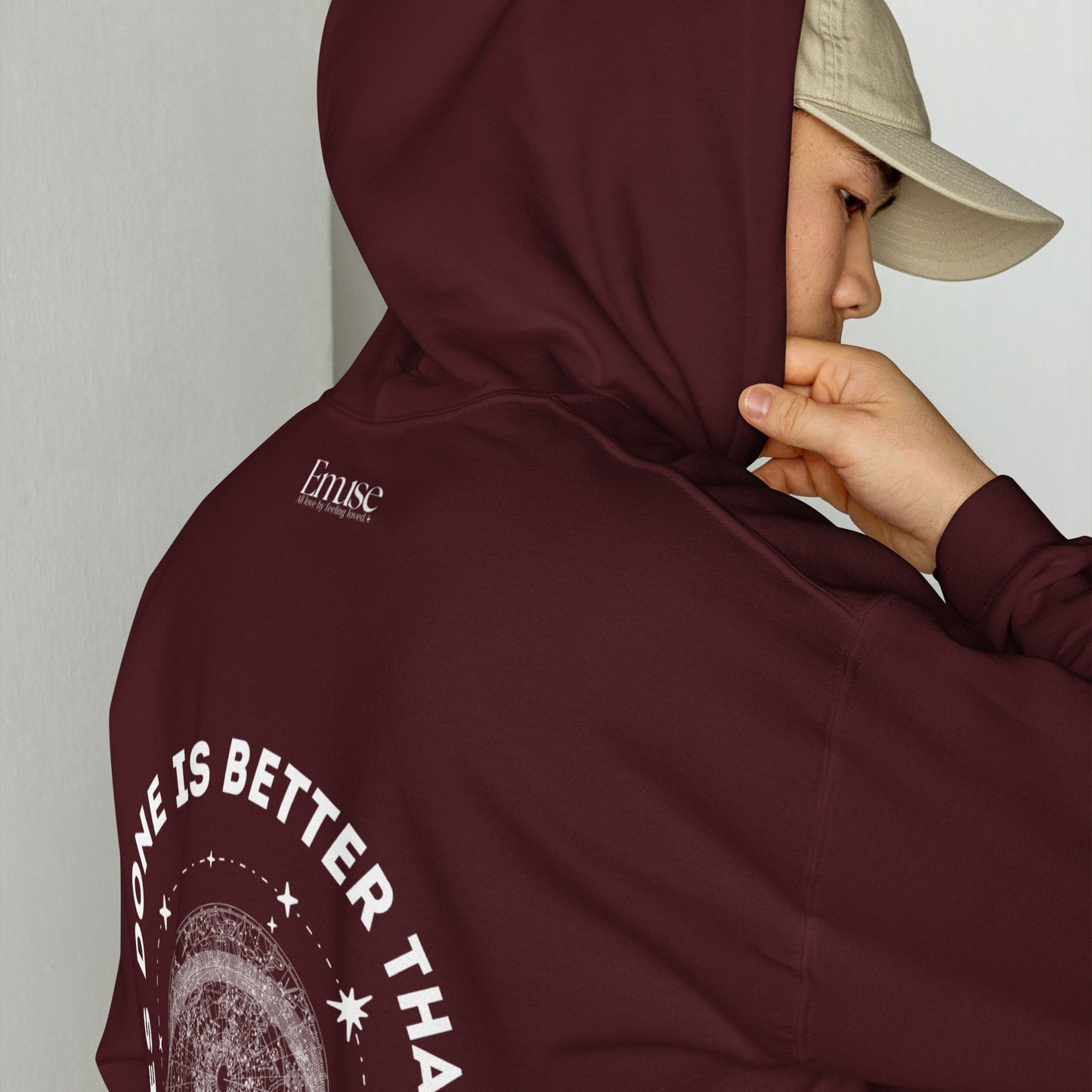 Progress Over Perfection Maroon Hoodie