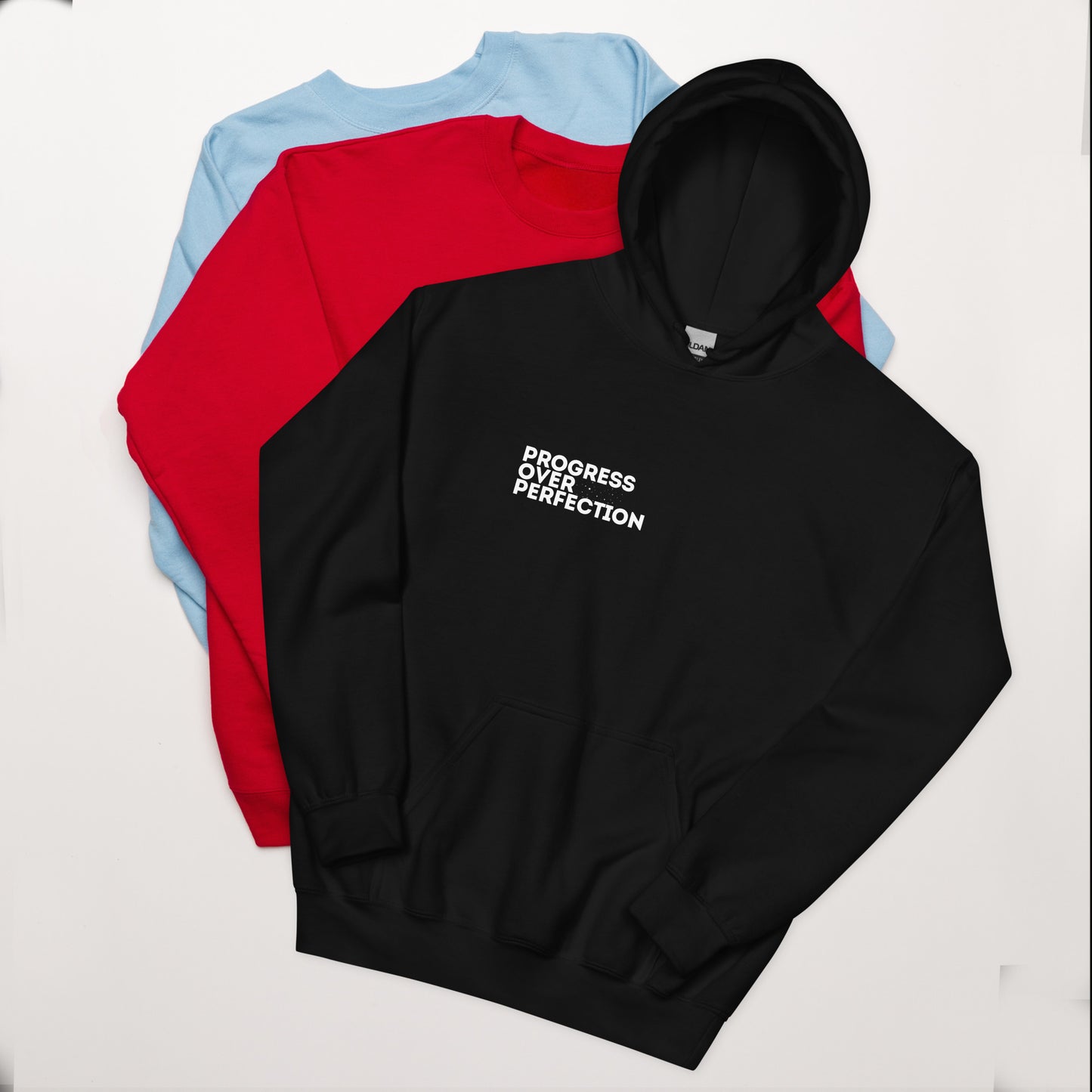 Progress Over Perfection Black Hoodie