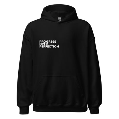 Progress Over Perfection Black Hoodie