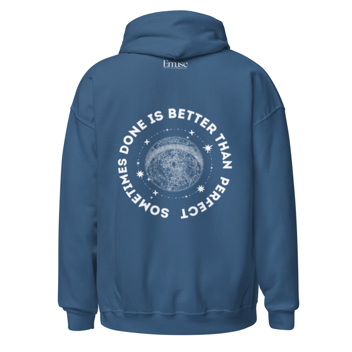 Progress Over Perfection Indigo Blue Hoodie