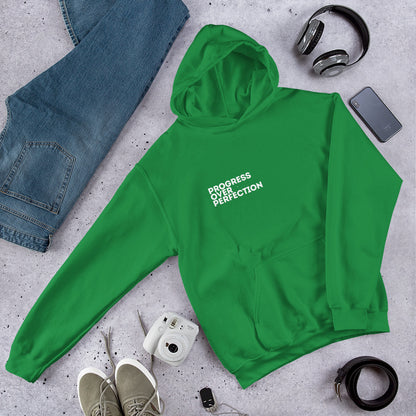 Progress Over Perfection Irish Green Hoodie