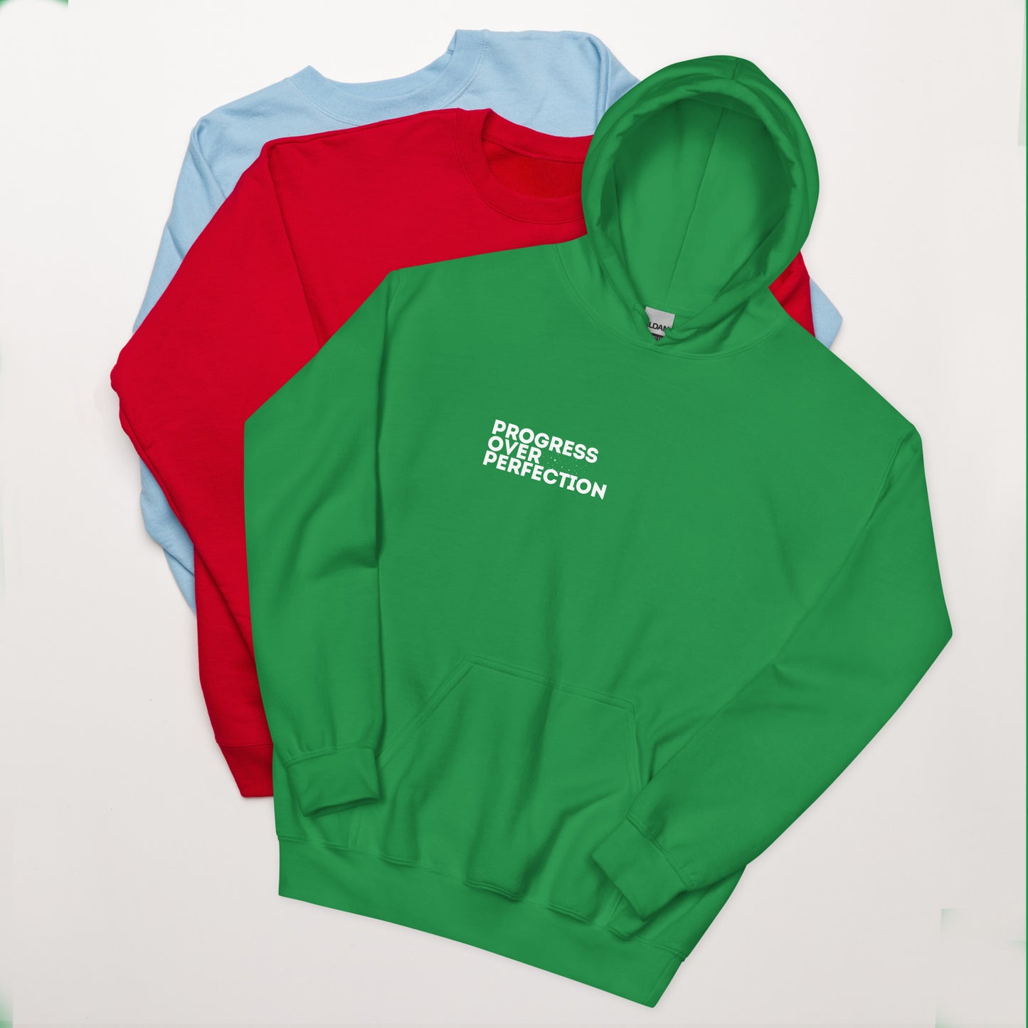 Progress Over Perfection Irish Green Hoodie