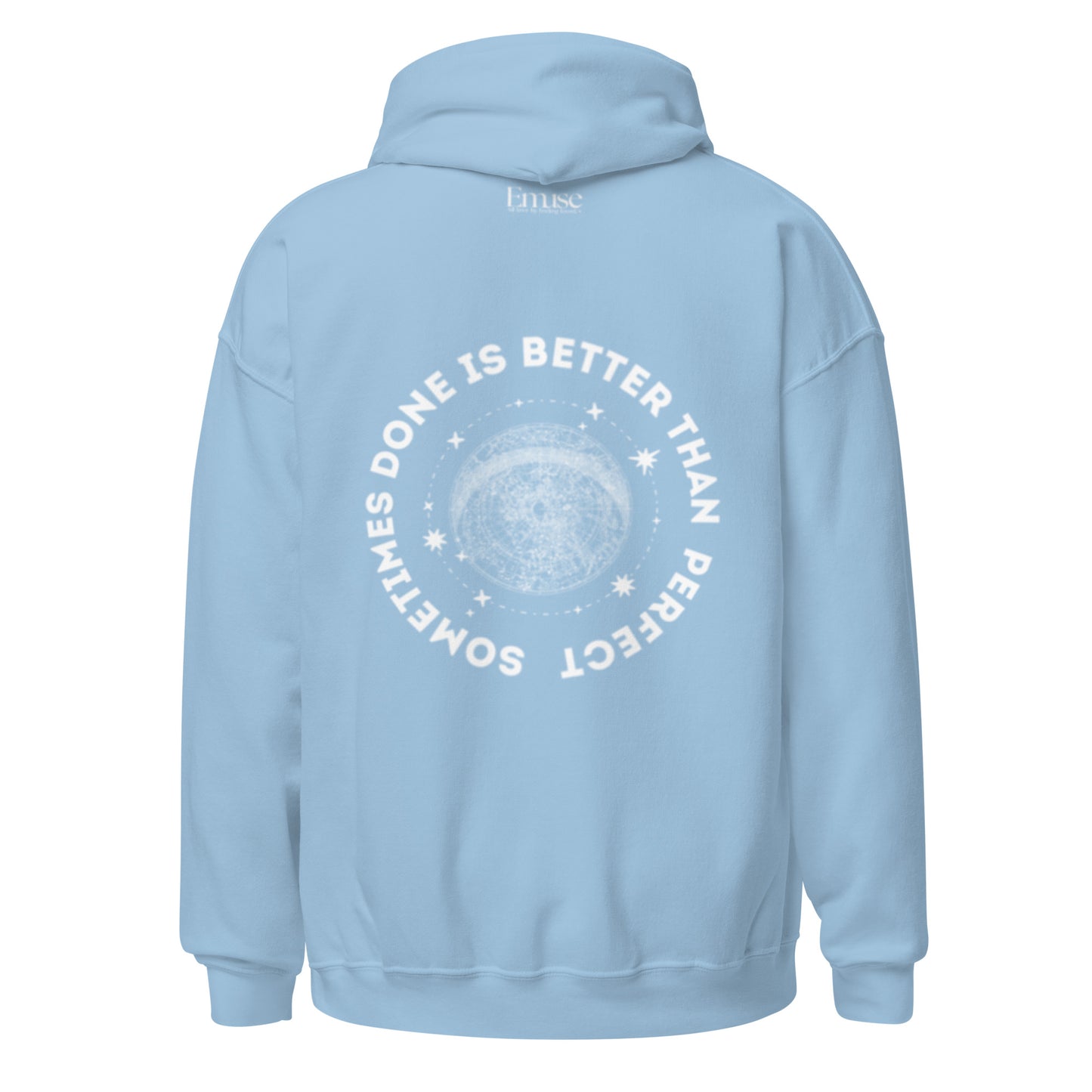 Progress Over Perfection Light Blue Hoodie