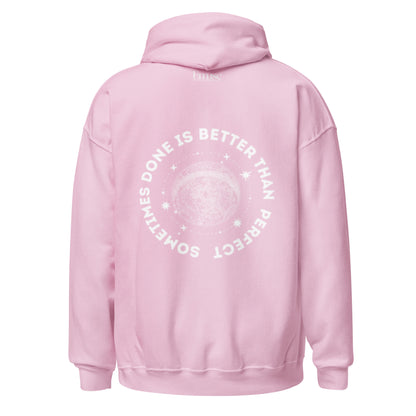 Progress Over Perfection Light Pink Hoodie