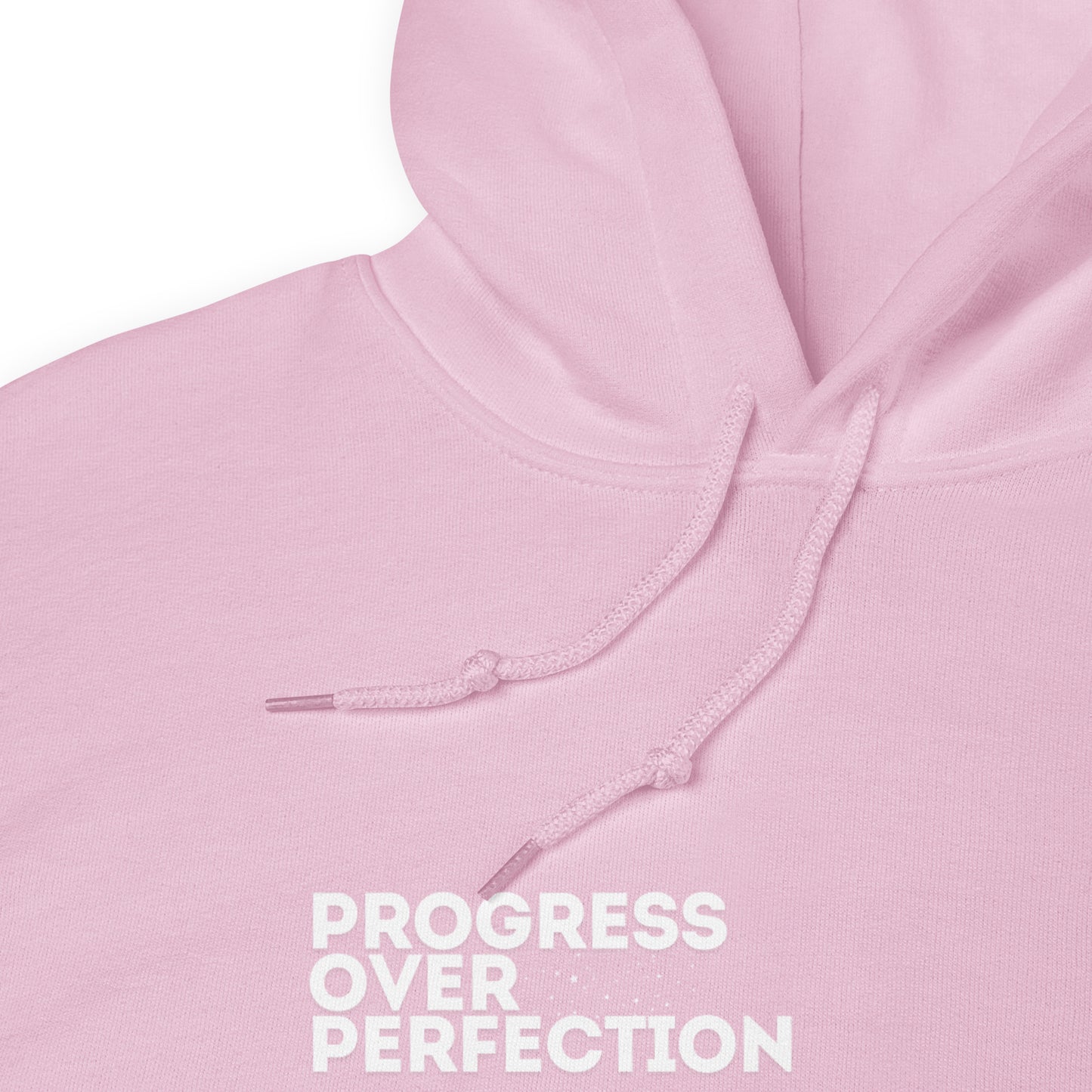 Progress Over Perfection Light Pink Hoodie