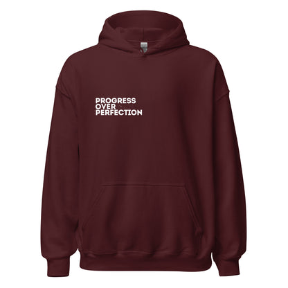 Progress Over Perfection Maroon Hoodie