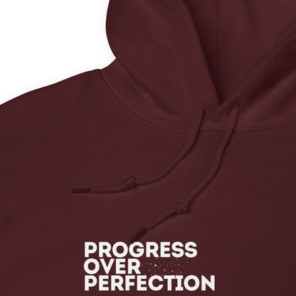 Progress Over Perfection Maroon Hoodie