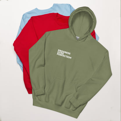 Progress Over Perfection Military Green Hoodie