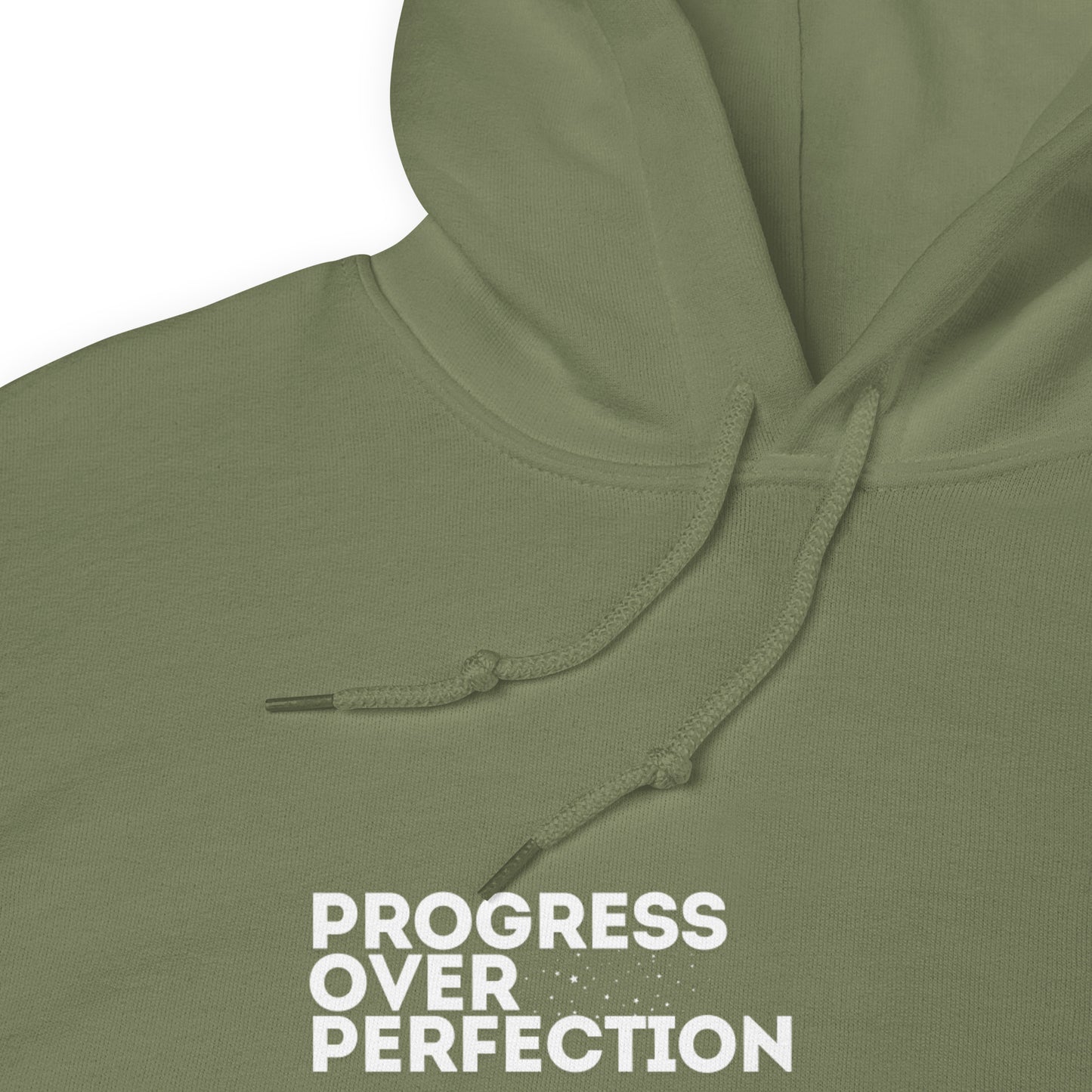 Progress Over Perfection Military Green Hoodie