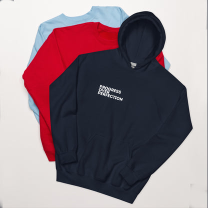 Progress Over Perfection Navy Hoodie