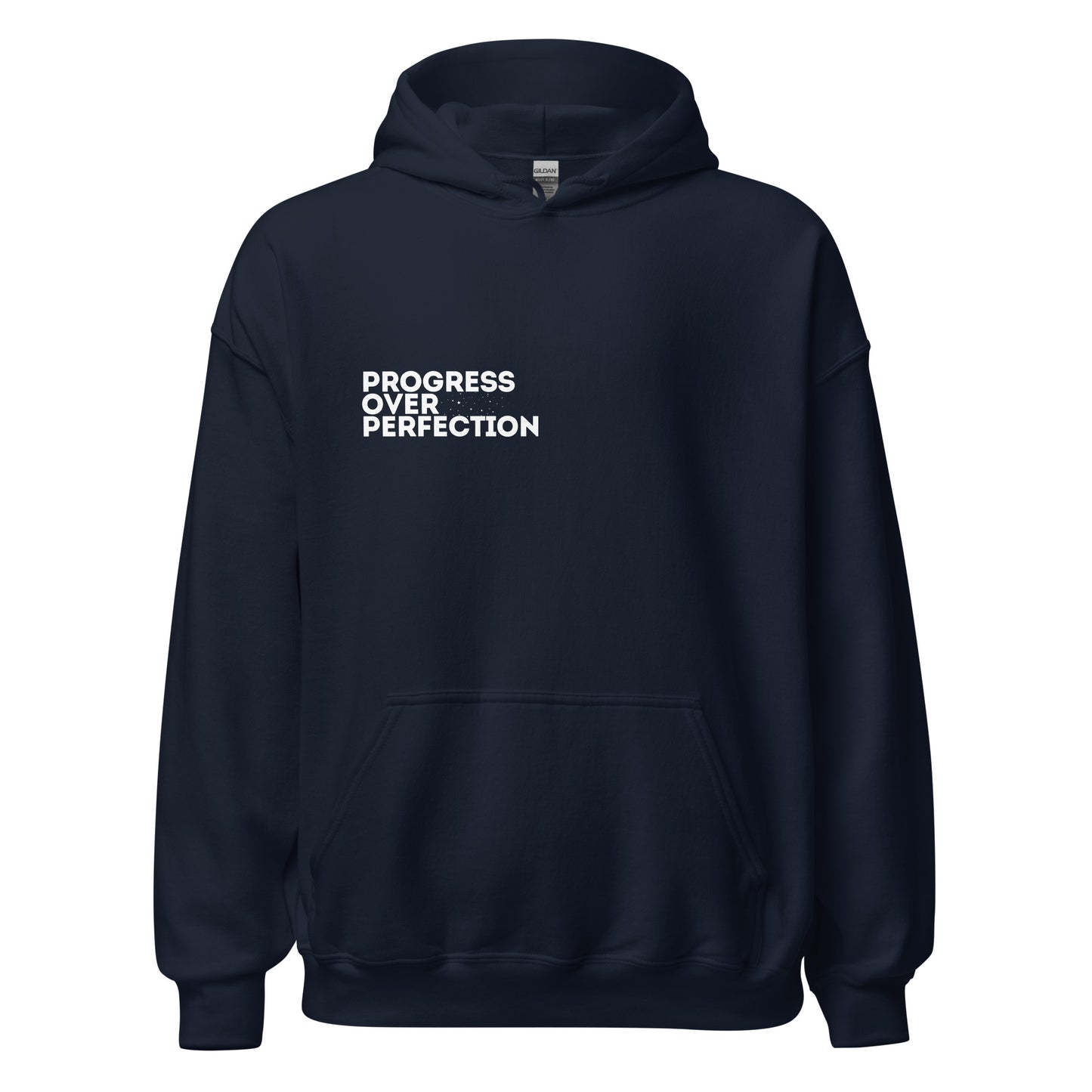 Progress Over Perfection Navy Hoodie