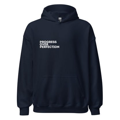 Progress Over Perfection Navy Hoodie