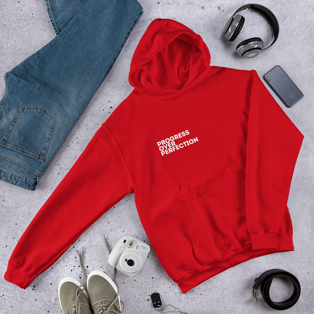 Progress Over Perfection Red Hoodie