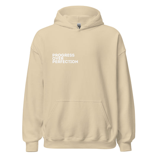 Progress Over Perfection Sand Hoodie